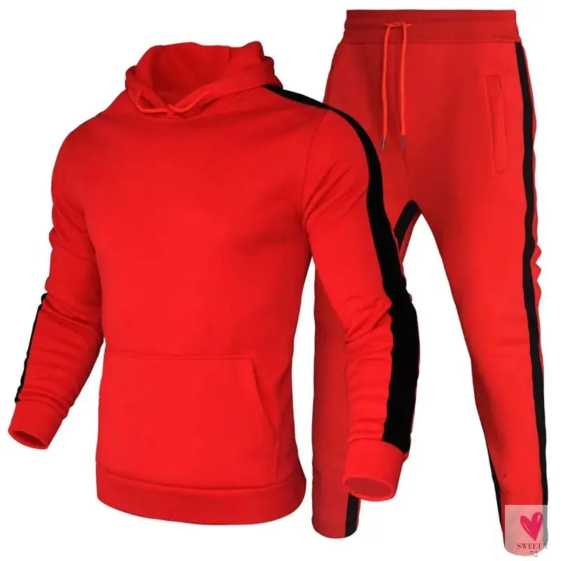 Men's 2 Piece Tracksuit - Color Block Sweatsuit with Stripes. Casual Long Sleeve Warm Winter Moisture Wicking Sportswear-Coats & Jackets-SWEET T 52