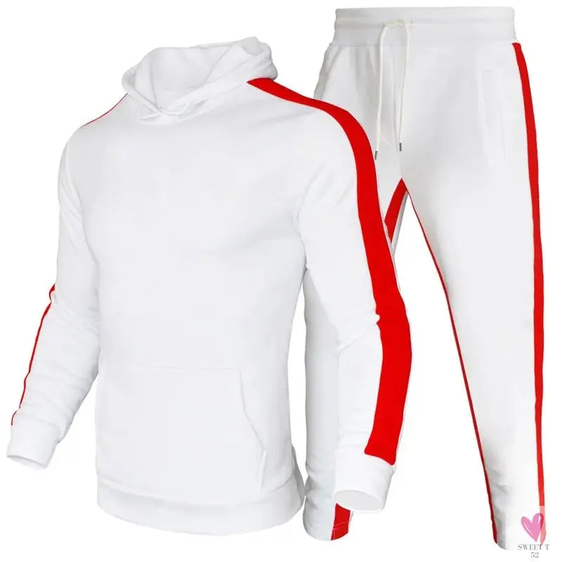 Men's 2 Piece Tracksuit - Color Block Sweatsuit with Stripes. Casual Long Sleeve Warm Winter Moisture Wicking Sportswear-Coats & Jackets-SWEET T 52