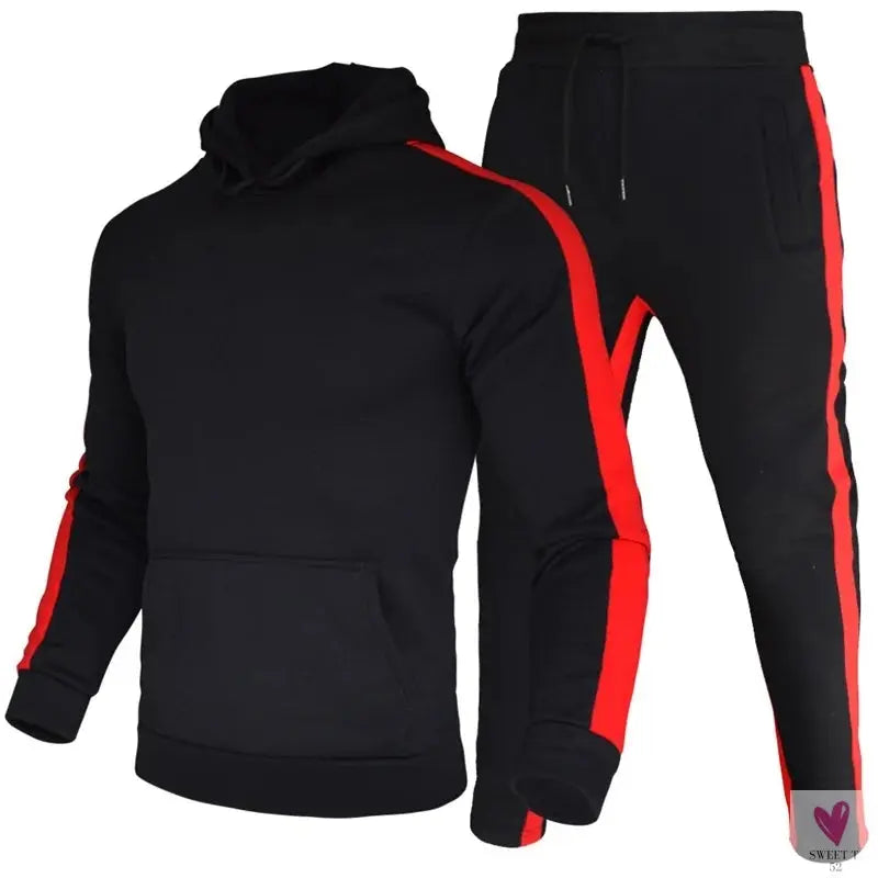 Men's 2 Piece Tracksuit - Color Block Sweatsuit with Stripes. Casual Long Sleeve Warm Winter Moisture Wicking Sportswear-Coats & Jackets-SWEET T 52