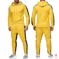 Men's 2 Piece Tracksuit - Color Block Sweatsuit with Stripes. Casual Long Sleeve Warm Winter Moisture Wicking Sportswear-Coats & Jackets-SWEET T 52