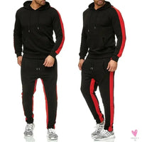 Men's 2 Piece Tracksuit - Color Block Sweatsuit with Stripes. Casual Long Sleeve Warm Winter Moisture Wicking Sportswear-Coats & Jackets-SWEET T 52