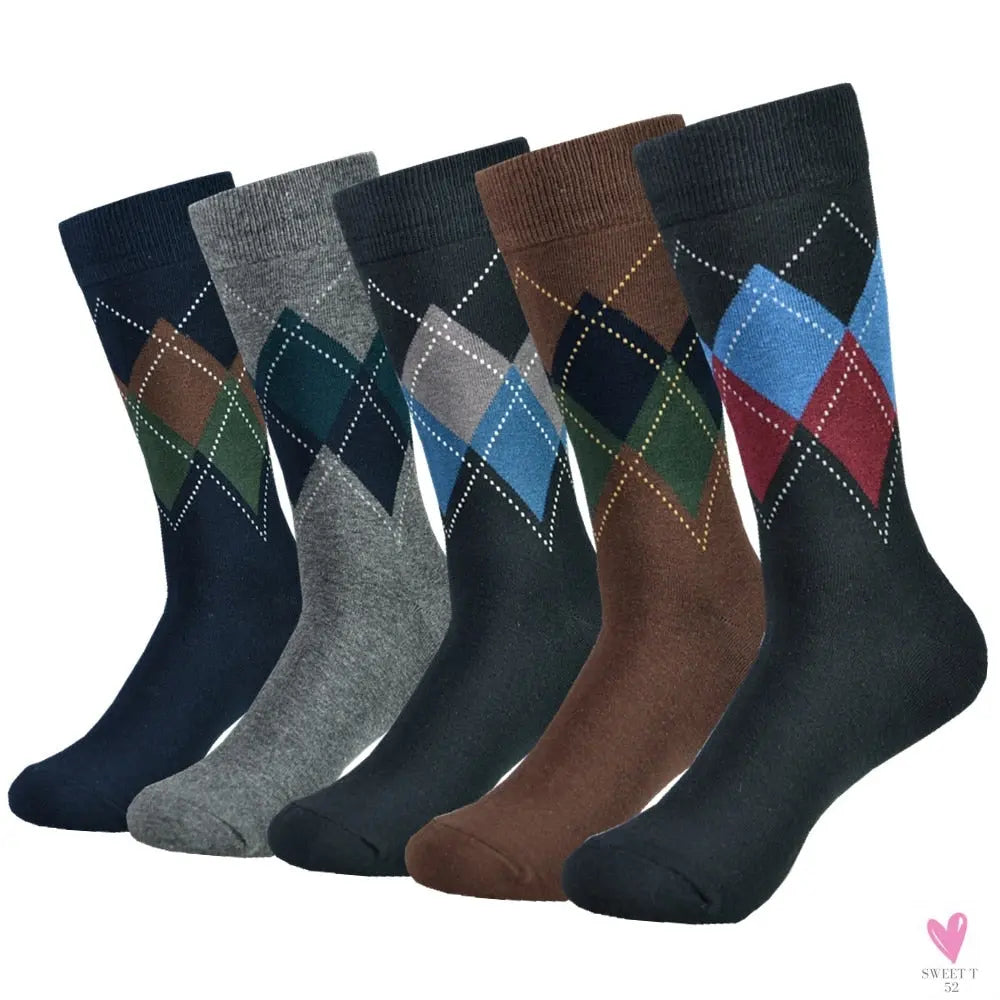 Men's Dress Socks Fashion - Black Patterned Cotton, Colorful Socks for Men and Boys. Great  Gifts-Socks-SWEET T 52