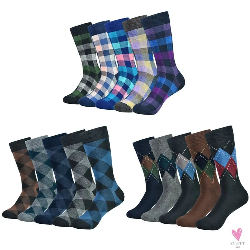 Men's Dress Socks Fashion - Black Patterned Cotton, Colorful Socks for Men and Boys. Great  Gifts-Socks-SWEET T 52