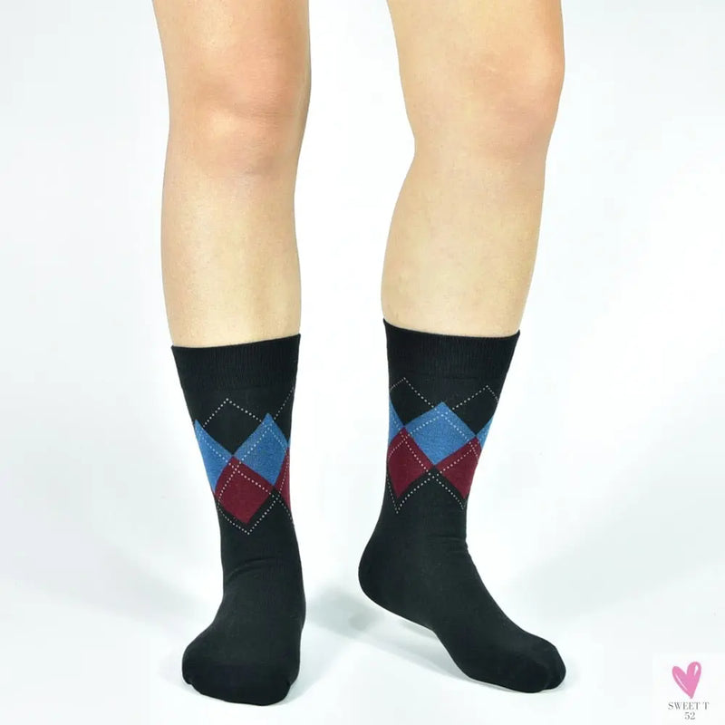 Men's Dress Socks Fashion - Black Patterned Cotton, Colorful Socks for Men and Boys. Great  Gifts-Socks-SWEET T 52