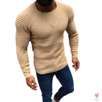 Men's O-Neck Pullover, Solid Color, Long Sleeve, Warm, Slim Sweaters. Men's Sweaters/Male Clothing-Shirts & tops-SWEET T 52