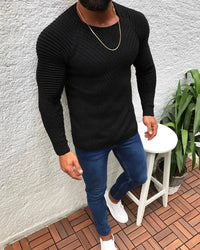 Men's O-Neck Pullover, Solid Color, Long Sleeve, Warm, Slim Sweaters. Men's Sweaters/Male Clothing-Shirts & tops-SWEET T 52
