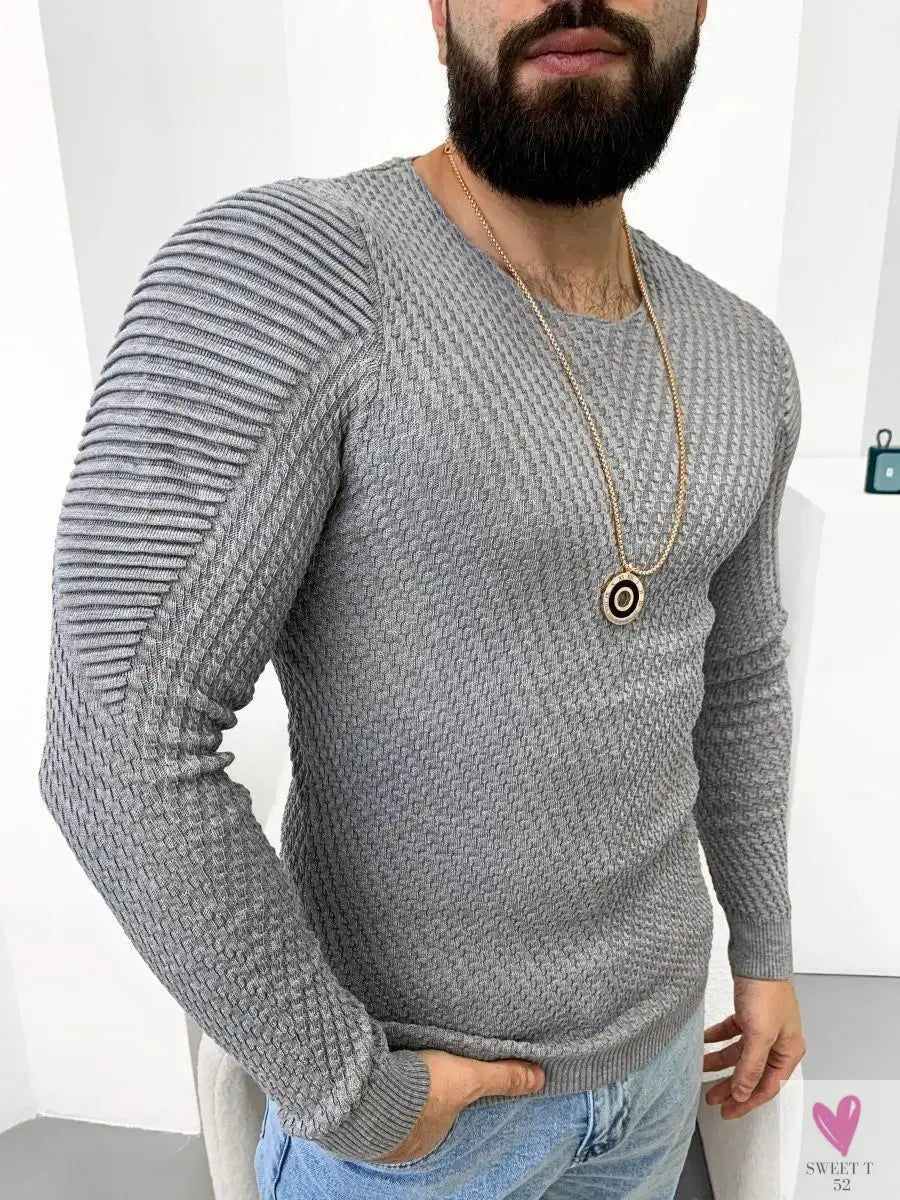 Men's O-Neck Pullover, Solid Color, Long Sleeve, Warm, Slim Sweaters. Men's Sweaters/Male Clothing-Shirts & tops-SWEET T 52