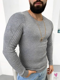Men's O-Neck Pullover, Solid Color, Long Sleeve, Warm, Slim Sweaters. Men's Sweaters/Male Clothing-Shirts & tops-SWEET T 52