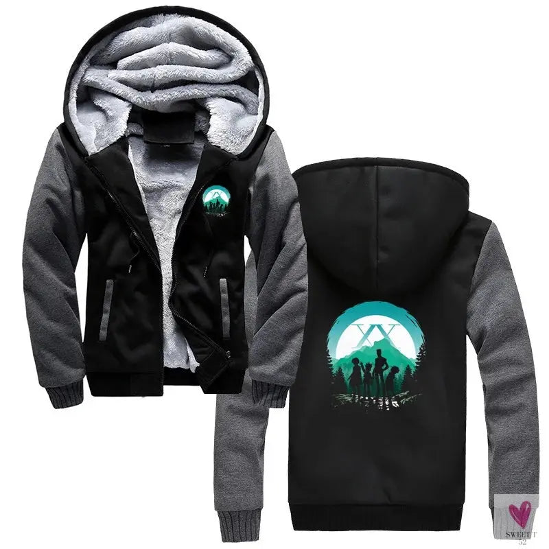 Men's Oversized Hoodie for Winter. Thick, Warm, Zippered Jacket. Bomber Style, Streetwear Hoodie-Coats & Jackets-SWEET T 52