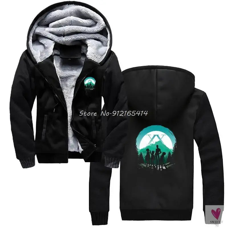 Men's Oversized Hoodie for Winter. Thick, Warm, Zippered Jacket. Bomber Style, Streetwear Hoodie-Coats & Jackets-SWEET T 52