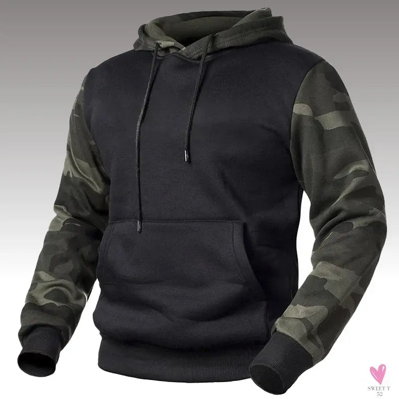 Men's Winter Casual Fleece Hoodies/Male Outdoor Camouflage Pullover/Sweatshirts, Hooded, Loose Outerwear-Shirts & tops-SWEET T 52