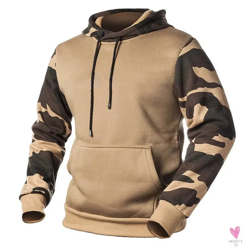 Men's Winter Casual Fleece Hoodies/Male Outdoor Camouflage Pullover/Sweatshirts, Hooded, Loose Outerwear-Shirts & tops-SWEET T 52