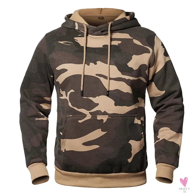 Men's Winter Casual Fleece Hoodies/Male Outdoor Camouflage Pullover/Sweatshirts, Hooded, Loose Outerwear-Shirts & tops-SWEET T 52