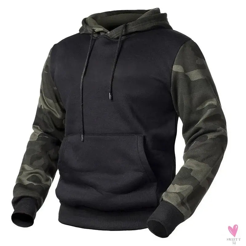 Men's Winter Casual Fleece Hoodies/Male Outdoor Camouflage Pullover/Sweatshirts, Hooded, Loose Outerwear-Shirts & tops-SWEET T 52