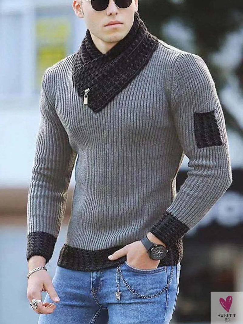 Men's Winter Turtleneck Sweater/Tee Pullover, Knitted Wool, Slim Fit/Plus Sizes-Shirts & tops-SWEET T 52