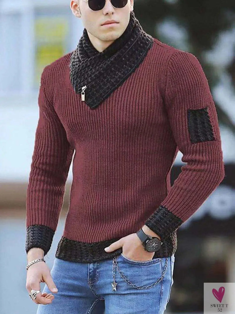 Men's Winter Turtleneck Sweater/Tee Pullover, Knitted Wool, Slim Fit/Plus Sizes-Shirts & tops-SWEET T 52