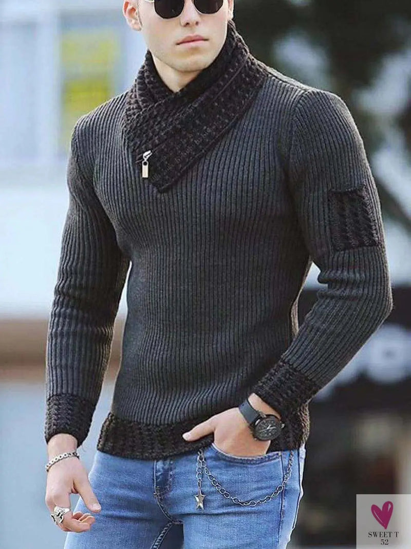 Men's Winter Turtleneck Sweater/Tee Pullover, Knitted Wool, Slim Fit/Plus Sizes-Shirts & tops-SWEET T 52