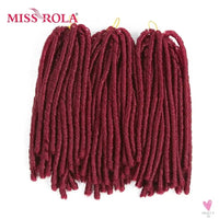 Miss Rola Pure Color 99J# Soft Dread Lock Hair 15roots/pack 75g Kanekalon Low Temperature Synthetic Curly Crochet Braids Hair Sweet T 52