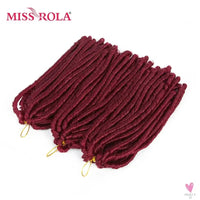 Miss Rola Pure Color 99J# Soft Dread Lock Hair 15roots/pack 75g Kanekalon Low Temperature Synthetic Curly Crochet Braids Hair Sweet T 52