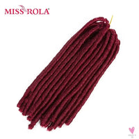 Miss Rola Pure Color 99J# Soft Dread Lock Hair 15roots/pack 75g Kanekalon Low Temperature Synthetic Curly Crochet Braids Hair Sweet T 52