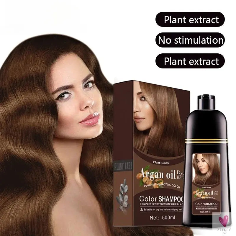 Mokeru Natural Brown Color Permanent Hair Colour Shampoo Long Lasting Hair Dye Shampoo For women professional hair dye Sweet T 52