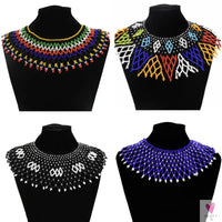 Multicolor African Resin Beads - Choker Style Necklace For Women and Girls, Ethnic Bib Collar-necklace-SWEET T 52