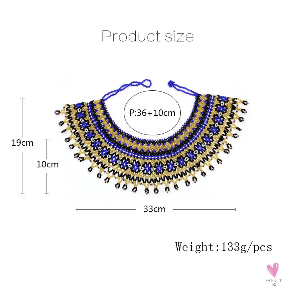 Multicolor African Resin Beads - Choker Style Necklace For Women and Girls, Ethnic Bib Collar-necklace-SWEET T 52