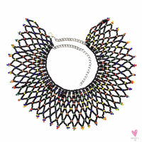 Multicolor African Resin Beads - Choker Style Necklace For Women and Girls, Ethnic Bib Collar-necklace-SWEET T 52