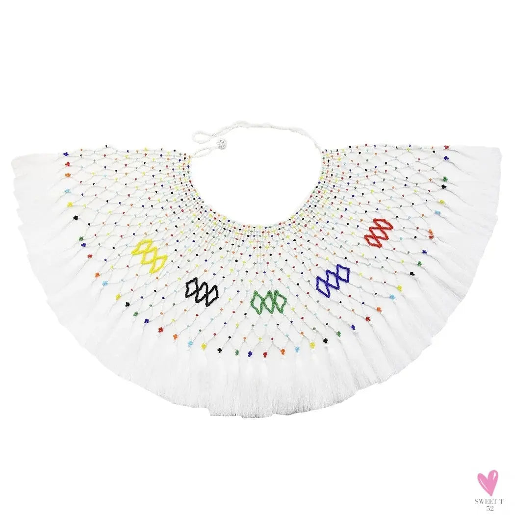 Multicolor African Resin Beads - Choker Style Necklace For Women and Girls, Ethnic Bib Collar-necklace-SWEET T 52