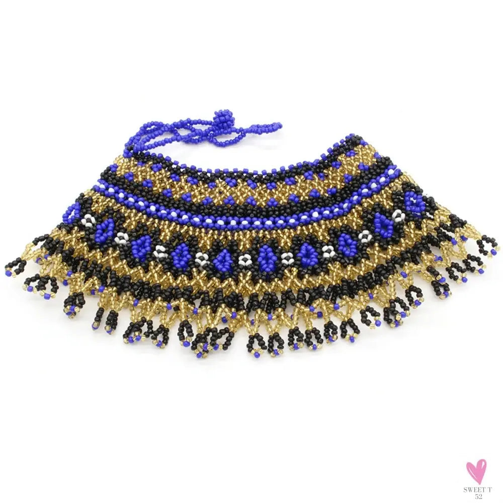 Multicolor African Resin Beads - Choker Style Necklace For Women and Girls, Ethnic Bib Collar-necklace-SWEET T 52