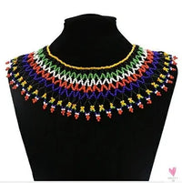 Multicolor African Resin Beads - Choker Style Necklace For Women and Girls, Ethnic Bib Collar-necklace-SWEET T 52