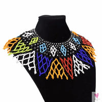 Multicolor African Resin Beads - Choker Style Necklace For Women and Girls, Ethnic Bib Collar-necklace-SWEET T 52