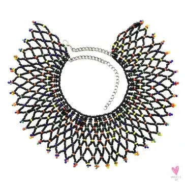 Multicolor African Resin Beads - Choker Style Necklace For Women and Girls, Ethnic Bib Collar-necklace-SWEET T 52
