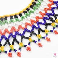 Multicolor African Resin Beads - Choker Style Necklace For Women and Girls, Ethnic Bib Collar-necklace-SWEET T 52