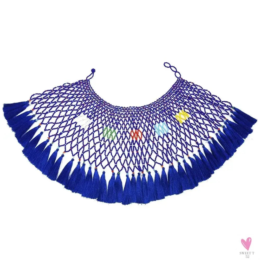 Multicolor African Resin Beads - Choker Style Necklace For Women and Girls, Ethnic Bib Collar-necklace-SWEET T 52