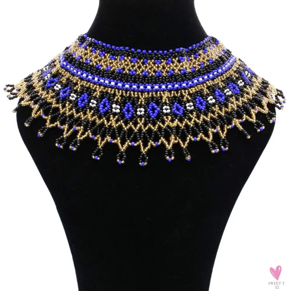 Multicolor African Resin Beads - Choker Style Necklace For Women and Girls, Ethnic Bib Collar-necklace-SWEET T 52