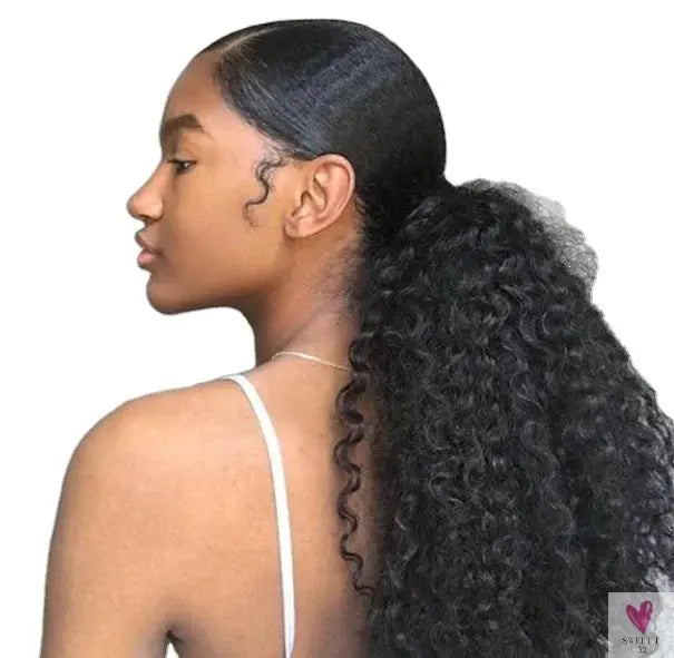 Natural Color 140g Natural Color Afro Curly Human Hair Ponytail for Black Women,drawstring Ponytail Human Hair Sweet T 52
