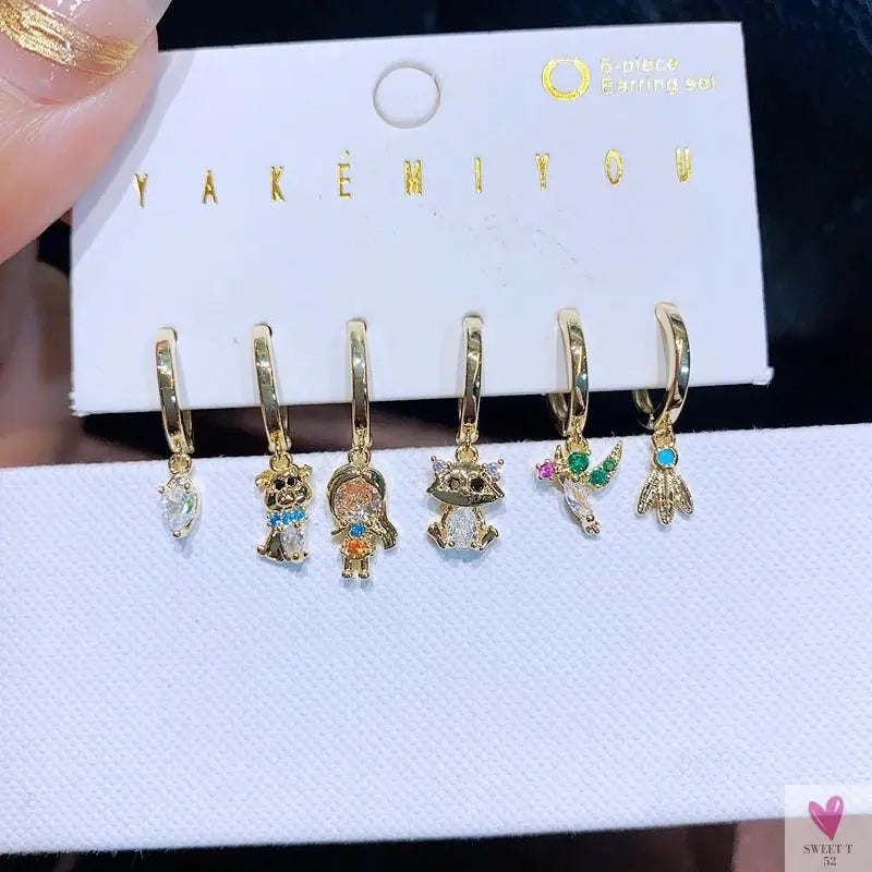 New Design Colorful Crystal Ocean/Animal/Mermaid Hoop Earrings Sets for Women & Girls-earrings-SWEET T 52