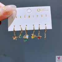 New Design Colorful Crystal Ocean/Animal/Mermaid Hoop Earrings Sets for Women & Girls-earrings-SWEET T 52