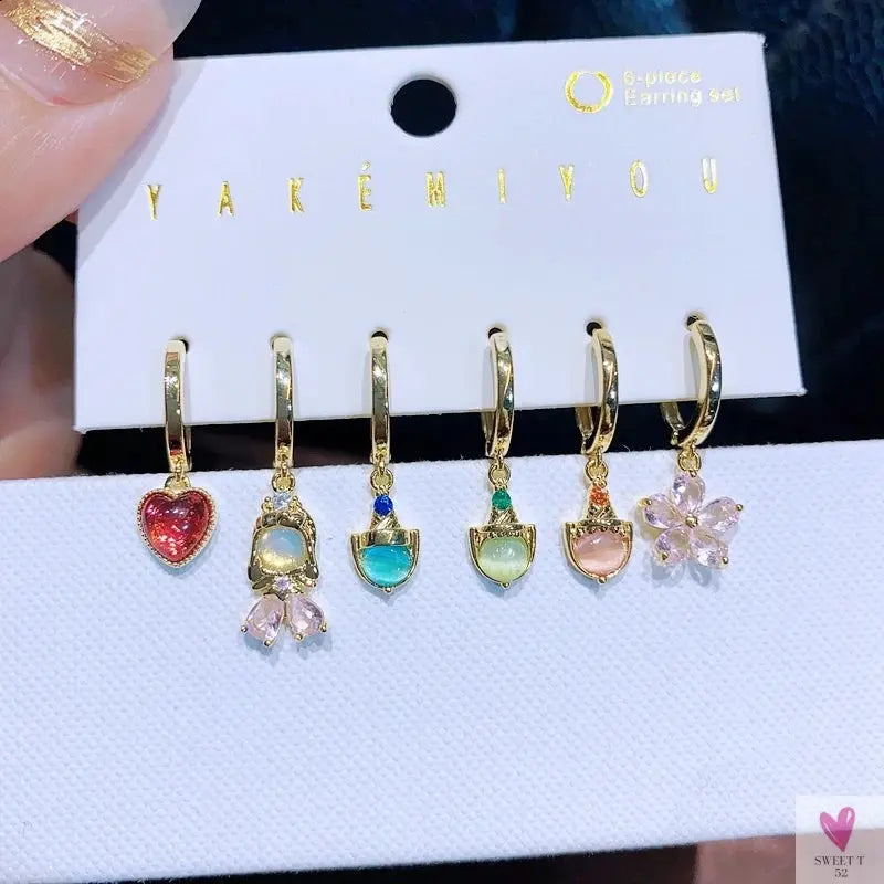 New Design Colorful Crystal Ocean/Animal/Mermaid Hoop Earrings Sets for Women & Girls-earrings-SWEET T 52