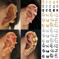New Gold/Silver Color Leaves Clip Earrings for Women/Men - Fashion Ear Cuff. Non-Piercing Earring Sets Sweet T 52