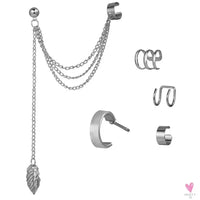 New Gold/Silver Color Leaves Clip Earrings for Women/Men - Fashion Ear Cuff. Non-Piercing Earring Sets Sweet T 52