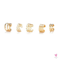 New Gold/Silver Color Leaves Clip Earrings for Women/Men - Fashion Ear Cuff. Non-Piercing Earring Sets Sweet T 52
