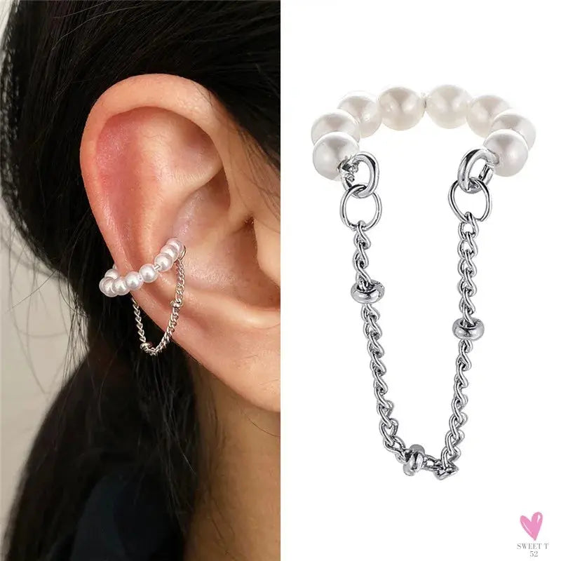 New Gold/Silver Color Leaves Clip Earrings for Women/Men - Fashion Ear Cuff. Non-Piercing Earring Sets Sweet T 52