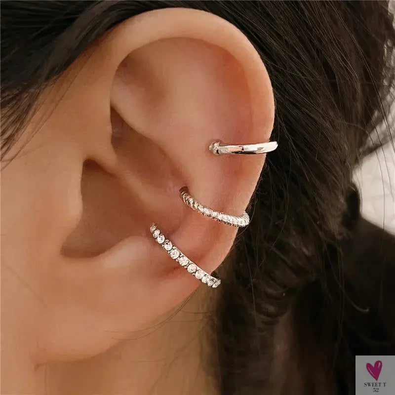 New Gold/Silver Color Leaves Clip Earrings for Women/Men - Fashion Ear Cuff. Non-Piercing Earring Sets Sweet T 52