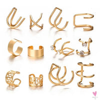 New Gold/Silver Color Leaves Clip Earrings for Women/Men - Fashion Ear Cuff. Non-Piercing Earring Sets Sweet T 52