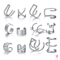 New Gold/Silver Color Leaves Clip Earrings for Women/Men - Fashion Ear Cuff. Non-Piercing Earring Sets Sweet T 52