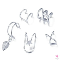 New Gold/Silver Color Leaves Clip Earrings for Women/Men - Fashion Ear Cuff. Non-Piercing Earring Sets Sweet T 52