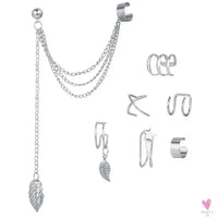 New Gold/Silver Color Leaves Clip Earrings for Women/Men - Fashion Ear Cuff. Non-Piercing Earring Sets Sweet T 52