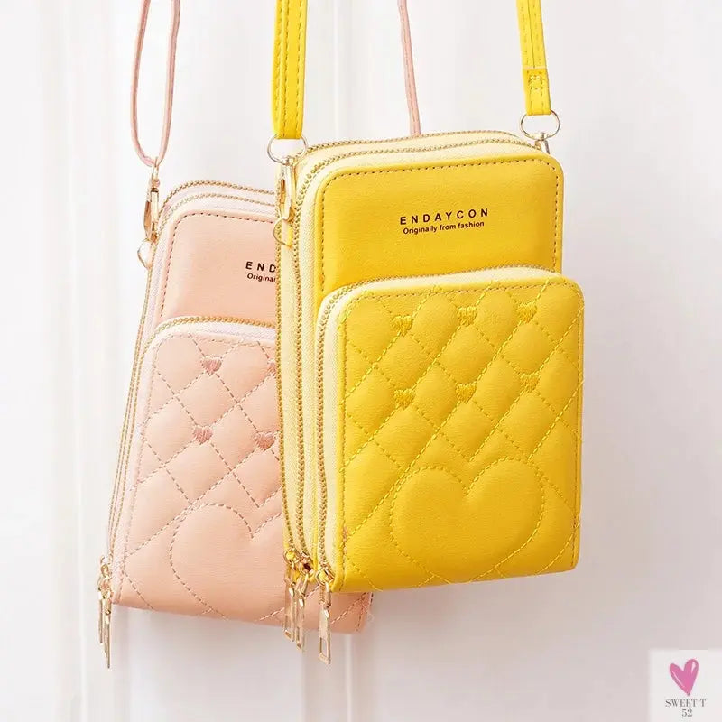 New Large Capacity Multi-Functional Fashion Simple Shoulder Small Bag Shoulder Three Layers Zip-up Mobile Phone Bag Women's SWEET T 52